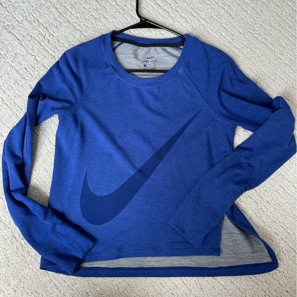Nike cropped sweatshirt, blue, size small